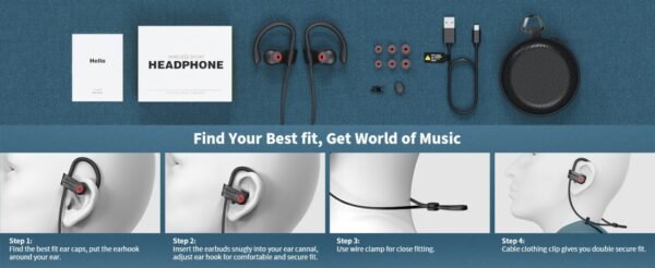 Otium Bluetooth Earbuds Wireless Headphones Bluetooth Headphones, Sports Earbuds - Image 10