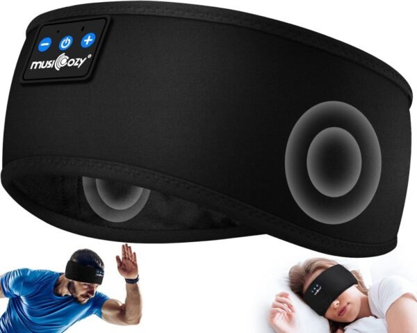 MUSICOZY Sleep Headphones Bluetooth 5.2 Headband, Sports Wireless Earphones Sweat Resistant Earbuds