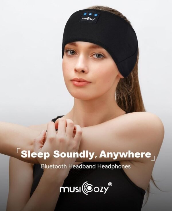 MUSICOZY Sleep Headphones Bluetooth 5.2 Headband, Sports Wireless Earphones Sweat Resistant Earbuds - Image 7
