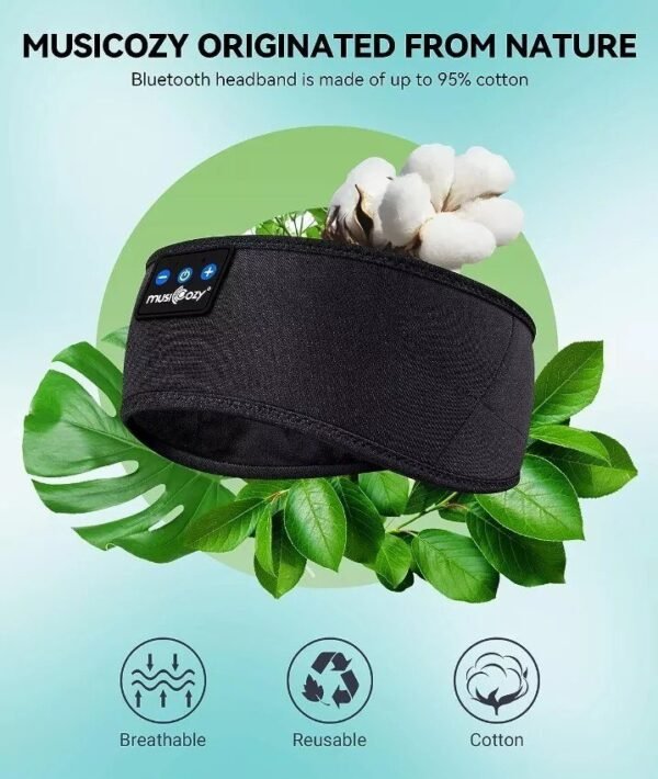 MUSICOZY Sleep Headphones Bluetooth 5.2 Headband, Sports Wireless Earphones Sweat Resistant Earbuds - Image 12