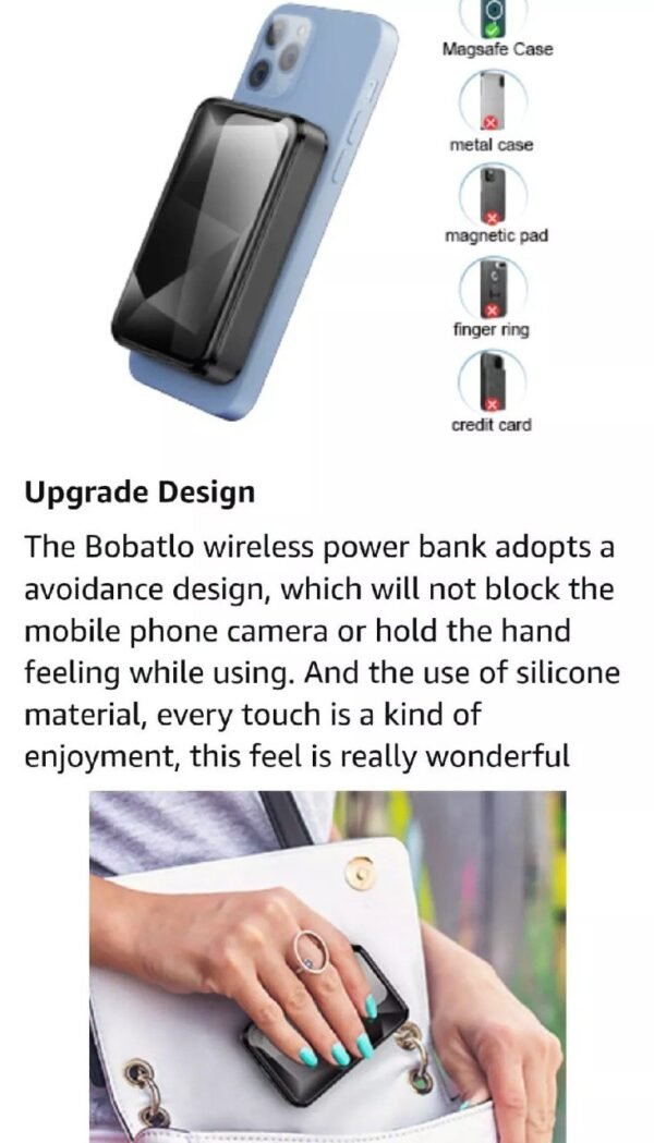 Wireless Power Bank, Yiisonger Slim 10000mAh Magnetic Portable Charger 22.5W PD - Image 5